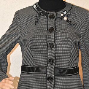 Collection by Pamela Houndstooth Italian Blazer Jacket US M